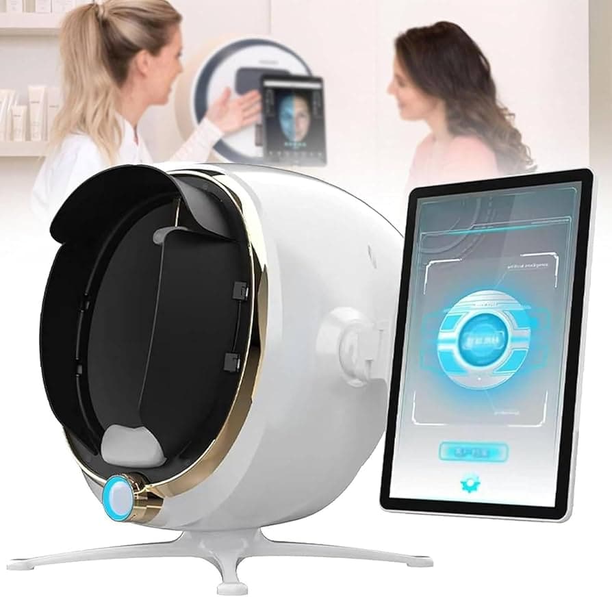 Skin analysis by medical esthetician